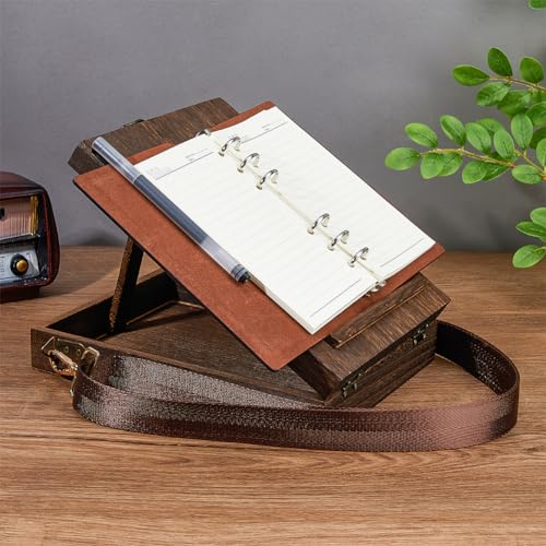 SUPERFINDINGS Writers Messenger Wood Box Tabletop Easel Box Painting Brush Tool Storage Cage Portable Storage Easel Box with Band for Outdoor Painting Drawing Sketching Writing - Image 4