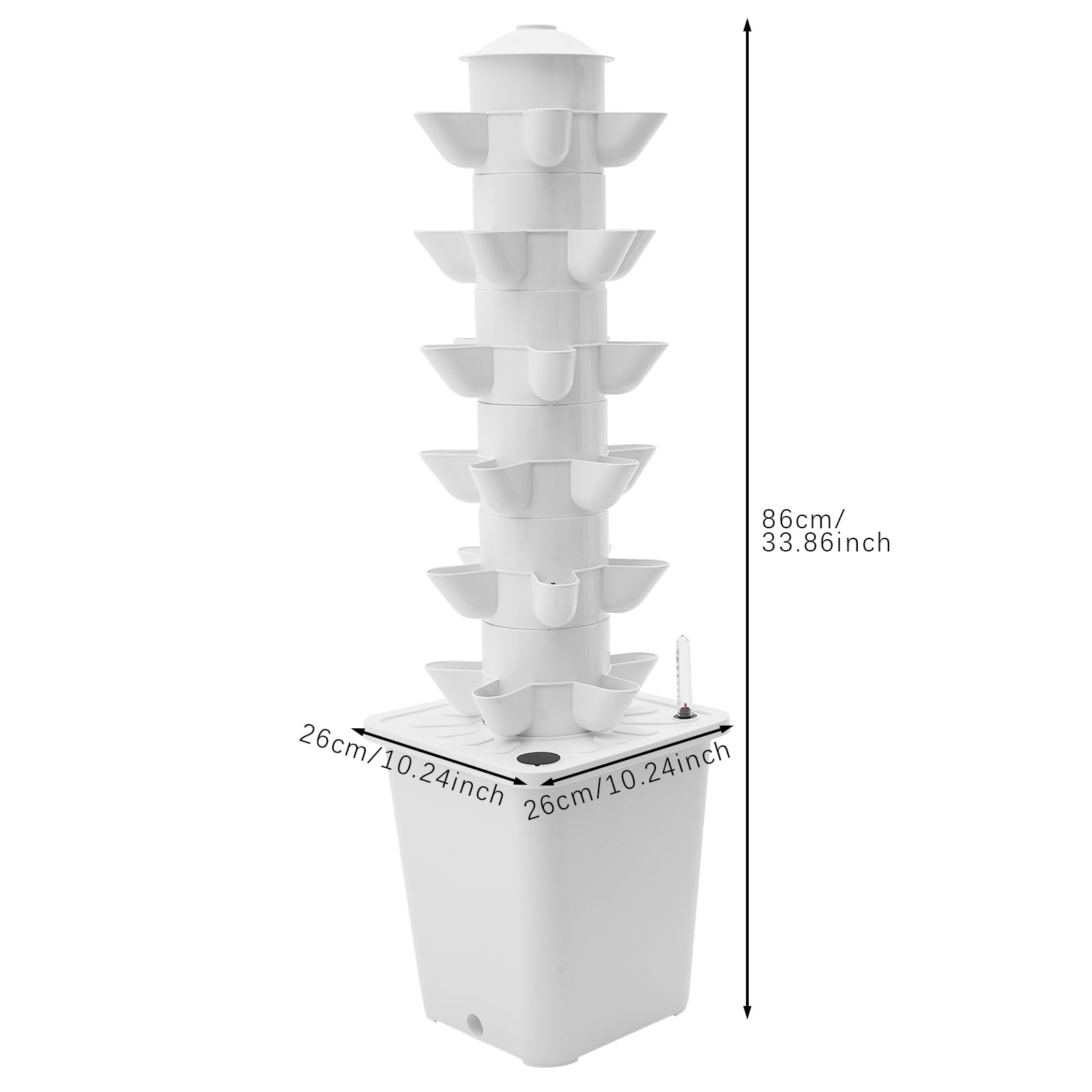 Hydroponic Tower Garden - Torre aeropónica de 30 agujeros, sistema de cultivo sin tierra para interiores, depósito de agua de 10 l, incluye bomba y accesorios, ideal para verduras y hierbas