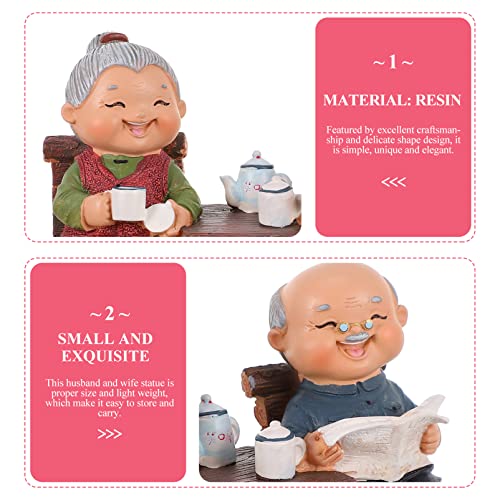 Figura pareja amorosa pareja ancianos decoración resina miniatura 5
