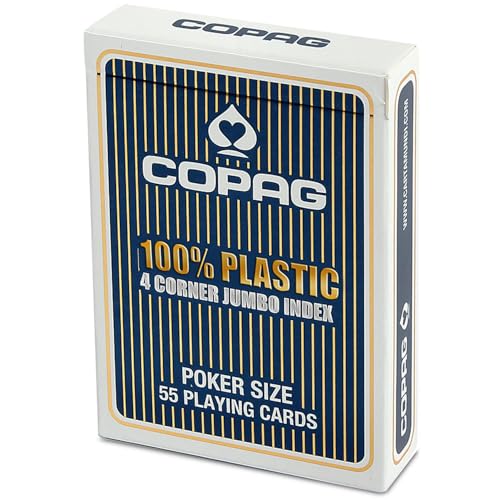 Cartamundi 22564059 - Plastik Poker - Jumbo Index mit 4 Eckzeichen, blau/bunt