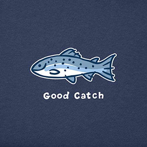 Life is Good Men's Crusher Tee, Short Sleeve Cotton Graphic T-Shirts, Good Catch Fish3
