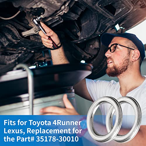 Image of M12 Transmission Drain Plug Gasket Fits for Toyota 4Runner Lexus GX460, IS250, IS300, IS350, SC300, SC400, Replacement for the Part# 35178-30010, 10 Pack