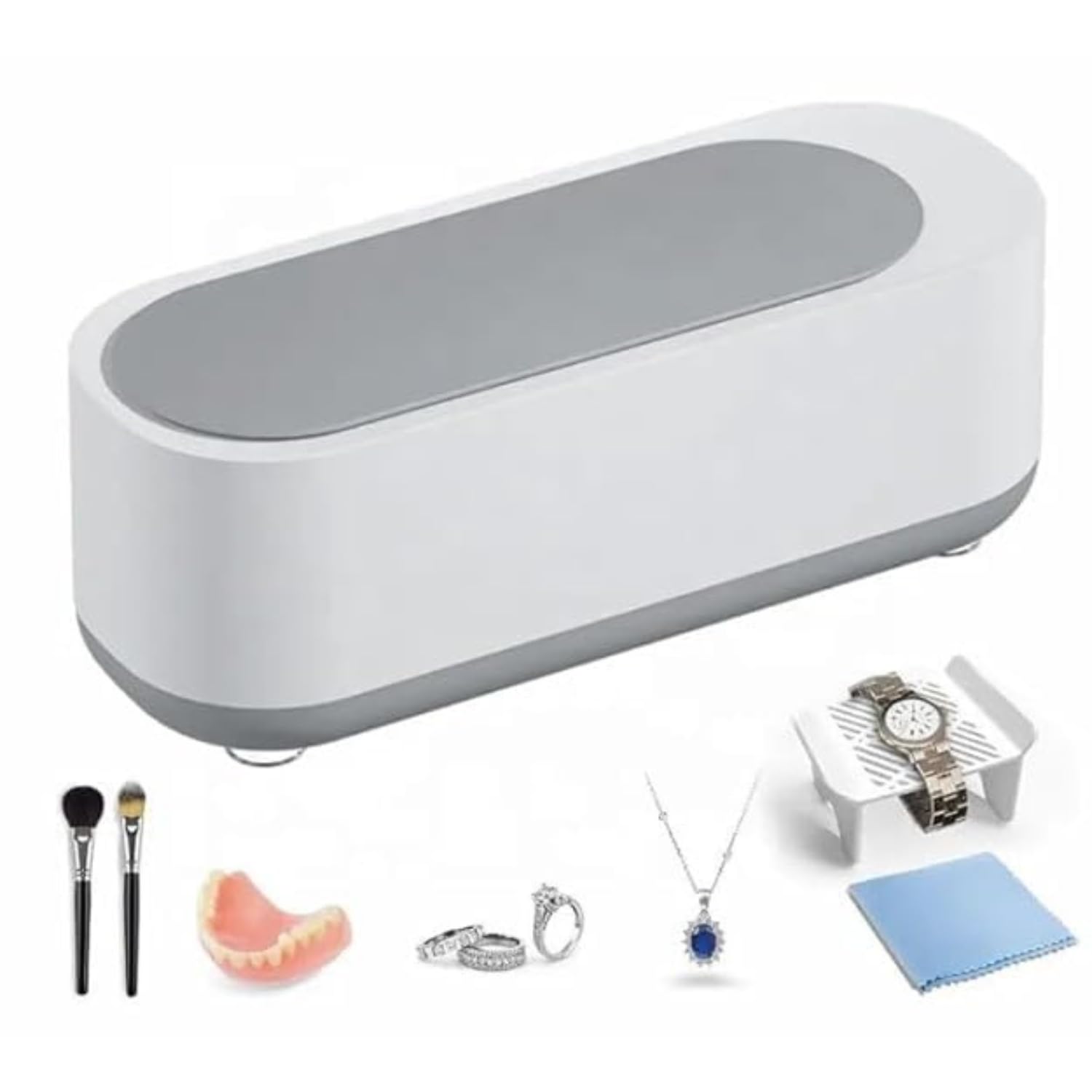 ALLCARTO Ultrasonic Jewellery Cleaner | 360° Professional Ultrasonic Cleaner Machine | Low-Noise, Portable USB Cleaning Device for Glasses, Watches, Coins, Dentures and More