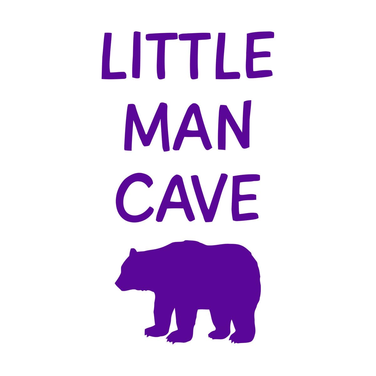 Little Man Cave Sign Wall Decal Bear Quote Vinyl Sticker Art Nursery Decor for Little Boys Bedroom Decoration Posters Large - 42x76cm