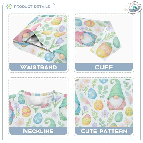 JUNZAN Easter Gnome Watercolor Flowers Little Boys Pullover Hoodie Long Sleeve Hoodie for Boys Party 4T3