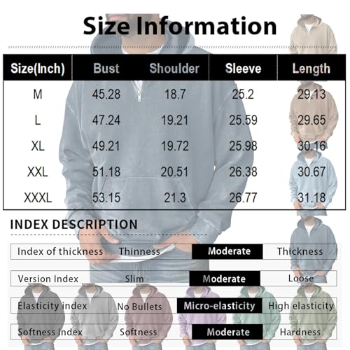 GOFULY Quarter Zip Hoodie Men Design Big And Tall Stylish Sweatshirts Fashion Streetwear Fall Hoodies Pullover With Pockets3