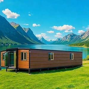 Customized 20FT PrefabTiny Homes for Sale, Modular Container Prefabricated Mobile House, Expandable Tiny Houses to Live in for Adults with Bedroom Kitchen Bathroom Suitable for Office and Living