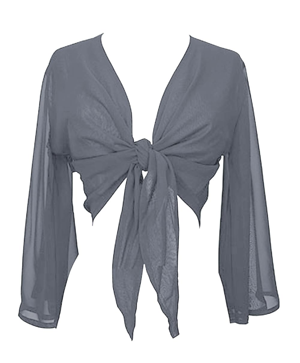 Indian Trendy Women's Flair Wrap Tie Top Chiffon Choli Blouse Belly Dance Gypsy Bolero Shrugs Cardigan