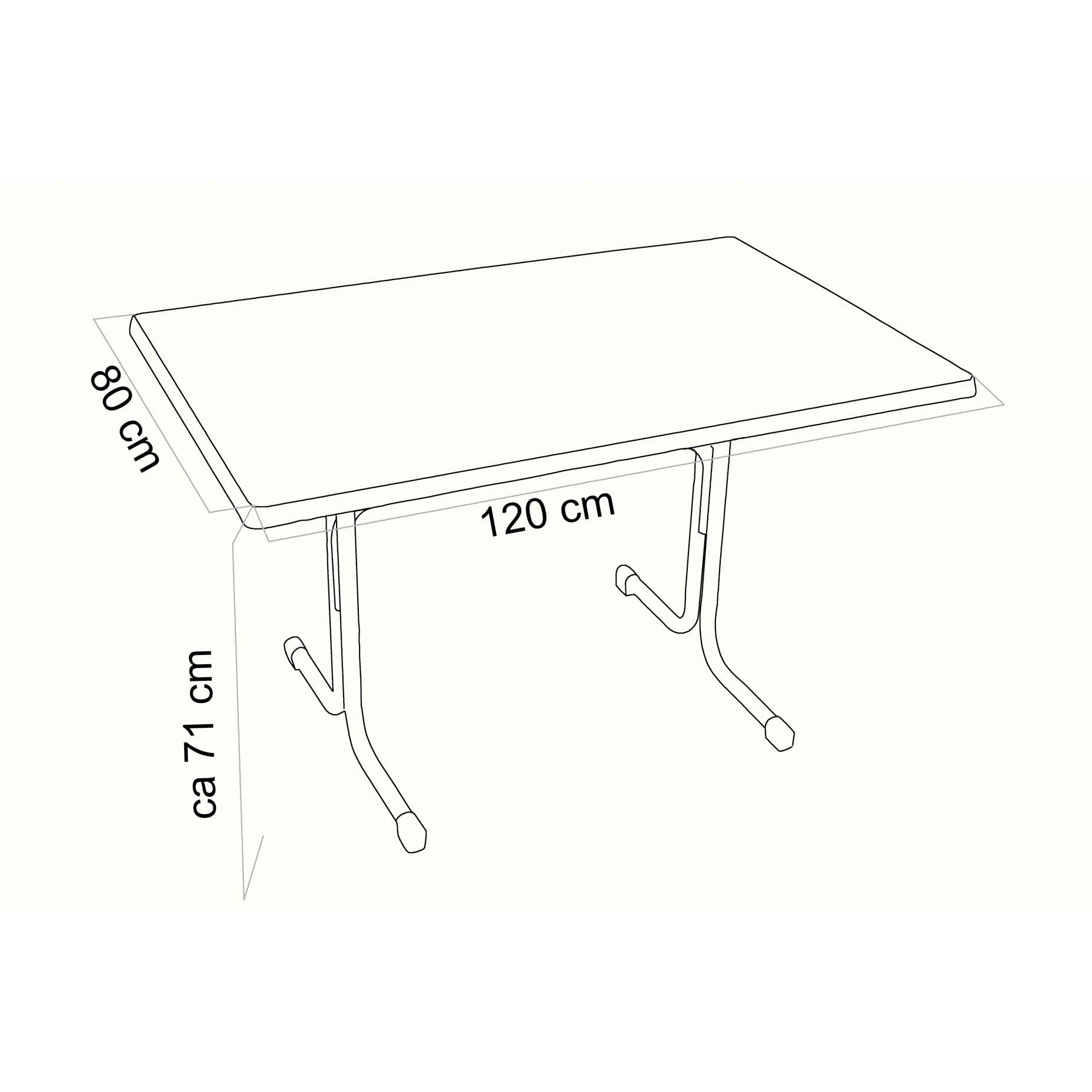 Gardissimo Gartentisch Dark Slate klappbar HPL-Platte 120x80 cm Anthrazit | Pulverbeschichtetes Gestell, Wetterfest & UV-beständig, Niveauausgleich, Made in Germany, 71 cm Höhe
