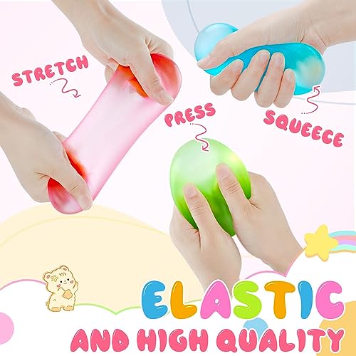 Ainiv 4 Stück Leuchtend Antistressball, Anti Stress Ball Fidget Fun Toy, Massagebälle Handtrainer, Angst Abbauen Sensorische ADHD Spielzeug Geschenk, Wurfball Spielzeug für Erwachsene