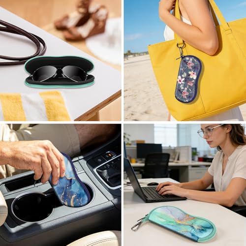 Image of FINTIE Glasses Case with Carabiner, Ultralight Neoprene Sunglasses Pouch