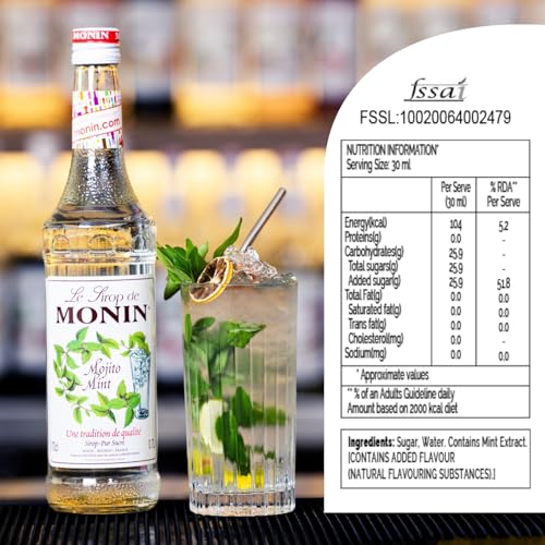 Image of Monin Mojito Mint Syrup, 23.66 fl oz / 700 ml