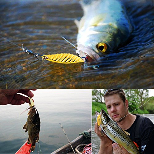 Sougayilang Spoons Hard Fishing Lures Treble Hooks Salmon Bass Metal Fishing Lure Baitssilver 5Pcs #TOP6