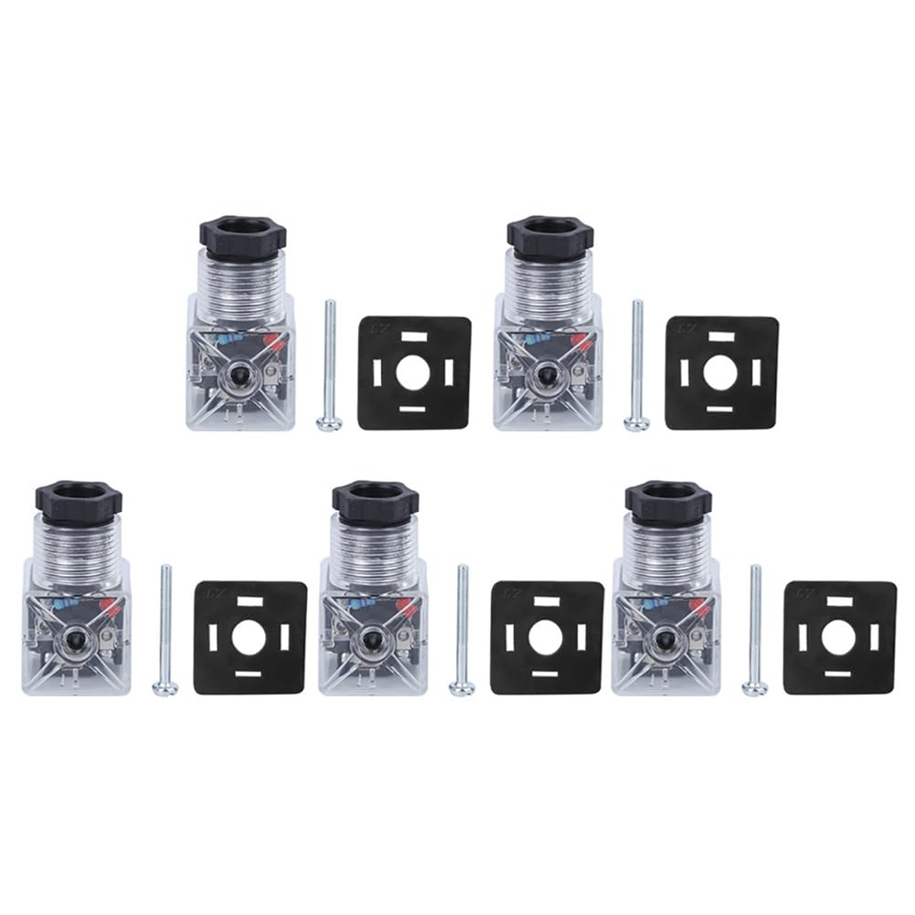 Nondk Dc24v 5Pcs Universal Hydraulic Solenoid Valve Transparent Coil Plug Voltage Accessories