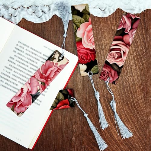 Lot de 6 marque-pages à pompons rose idée cadeau pour lecteur - 5