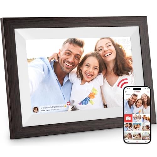 Hesmor Frameo Digital Photo Frame WiFi, 10.1 Inch Frameo Digital Picture Frame, 1280×800 IPS LCD Touch Screen, Auto-Rotat Built in 32GB Storage Electronic Photo Frame Share Photos Videos Anywhere