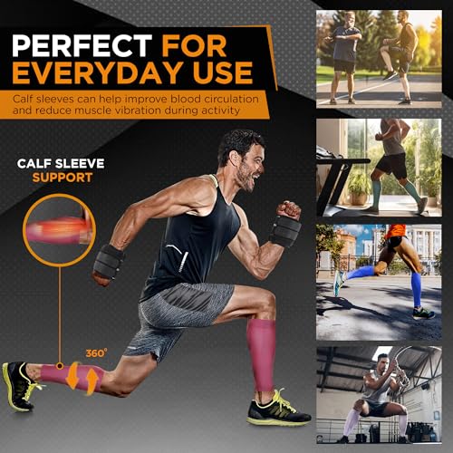 Doc Miller Compression Calf Sleeve for Men & Women – 15-20mmHg Graduated Support, Shin Splint Relief, Running & Sports Recovery, Knee High Calf Sleeves, 1 Pair - Thumbnail 2