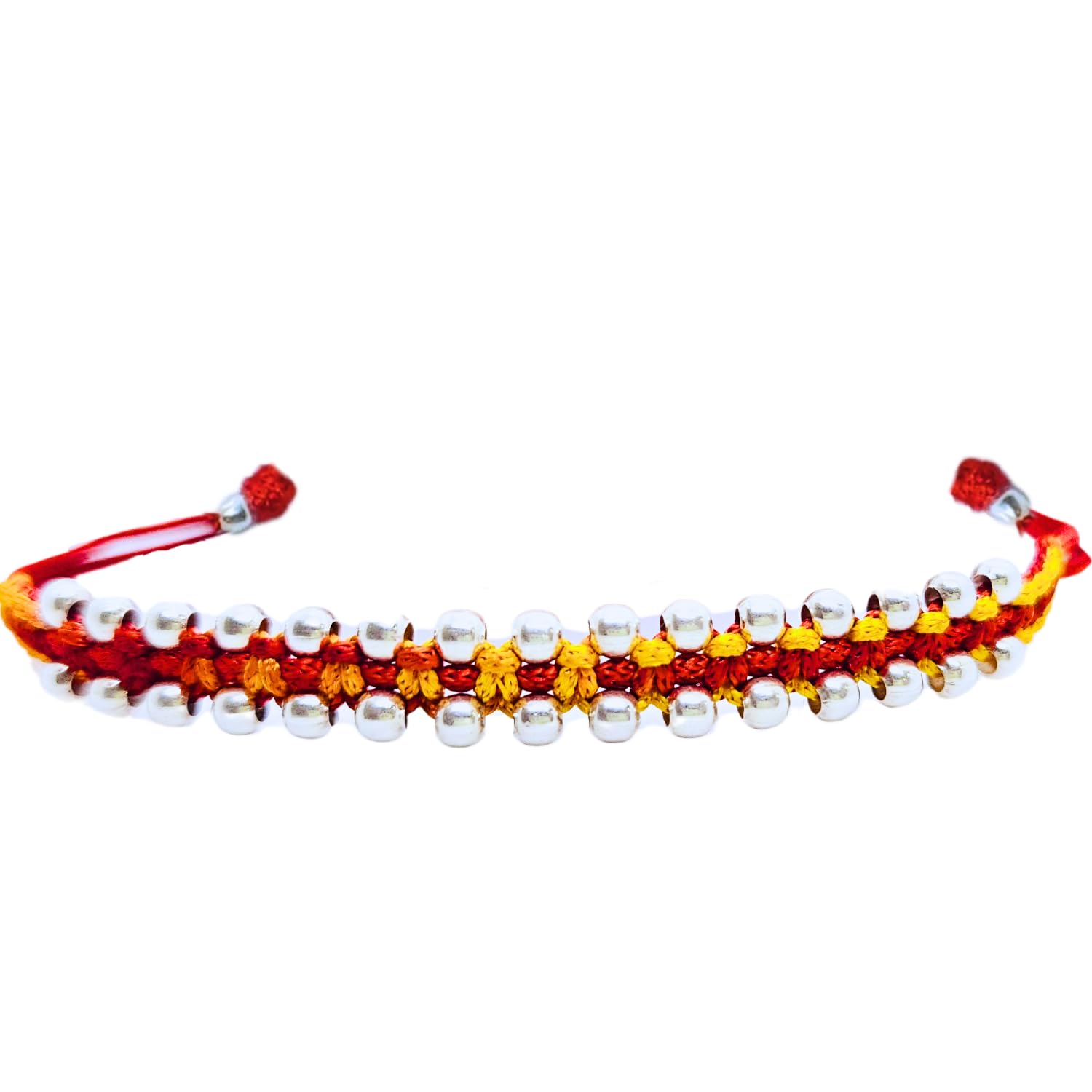 DARSHRAJ 925 Sterling Silver Handmade Rakhi Bracelet for Brothers and Boys Silver Thread Rakhi Bracelet for Raksha Bandhan (Moli Thread 32 Ball) (B0D8Q6ZXZ6) Amazon Price History, Amazon Price Tracker