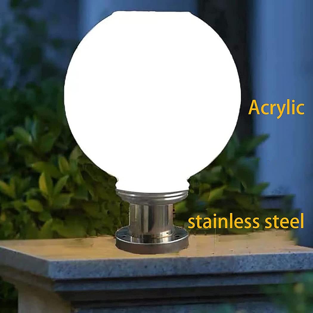 Lampada Solare Lampada da Esterno per Testata Recinzione Lampada da Giardino Lampada da Cancello a Sfera per Uso Domestico Impermeabile Super Luminoso Lampione da Strada Solare Luci da Esterno (Size :