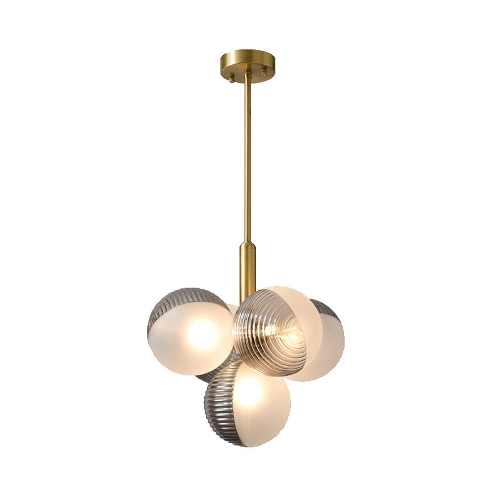 LYMSXAZOU Mid Century Modern 5Light ChandelierIndustrial Brass Ceiling Light Fixture for Kitchen Dining Room & Living RoomStylish White Finish