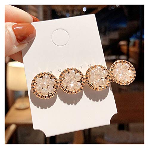 Preisvergleich Produktbild Tderloi Haarspangen Mode Kristall Strasshaar Clips Mädchen Haarnadeln Geometrische Runde Diamant Haargriff Frauen Barrette Haarschmuck (Color : White)