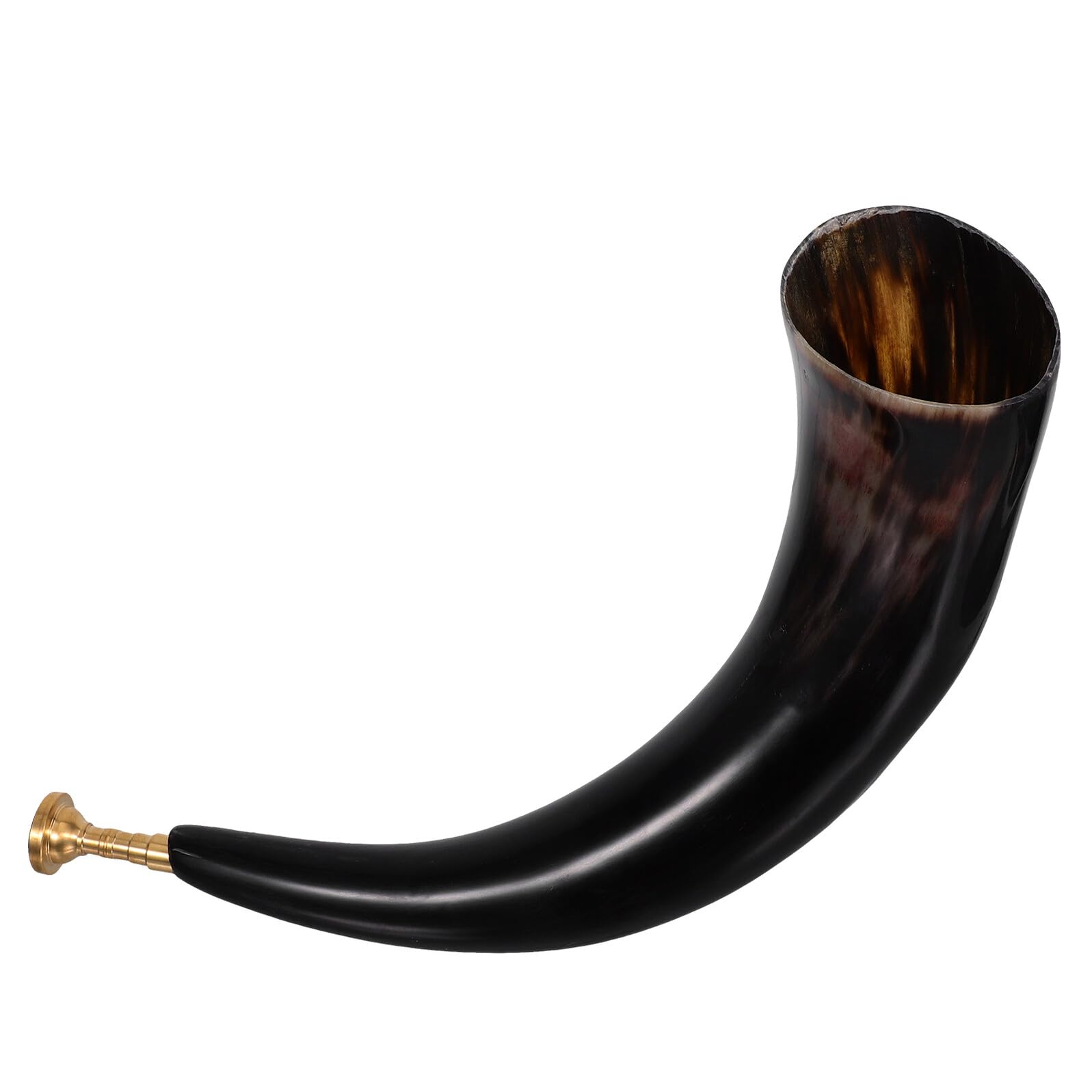 Corno Vichingo in Vero Corno di Bue Nero, Accessorio Portatile per Cosplay e Feste Pirata Tonalità Risonante e Design Ispirato al Cowboy Storico