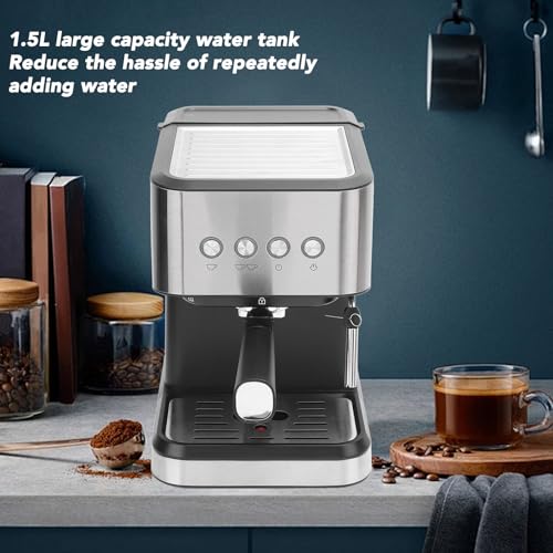 Cafetera semi automática con tanque 1.5 L y vaporizador miniatura 6