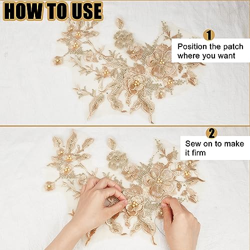 NICENEEDED Fabric Flower Lace Applique - Image 3