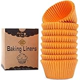 [9 Colors Available] 200pcs Standard Orange cupcake liners for baking,food grade cupcake wrappers,no