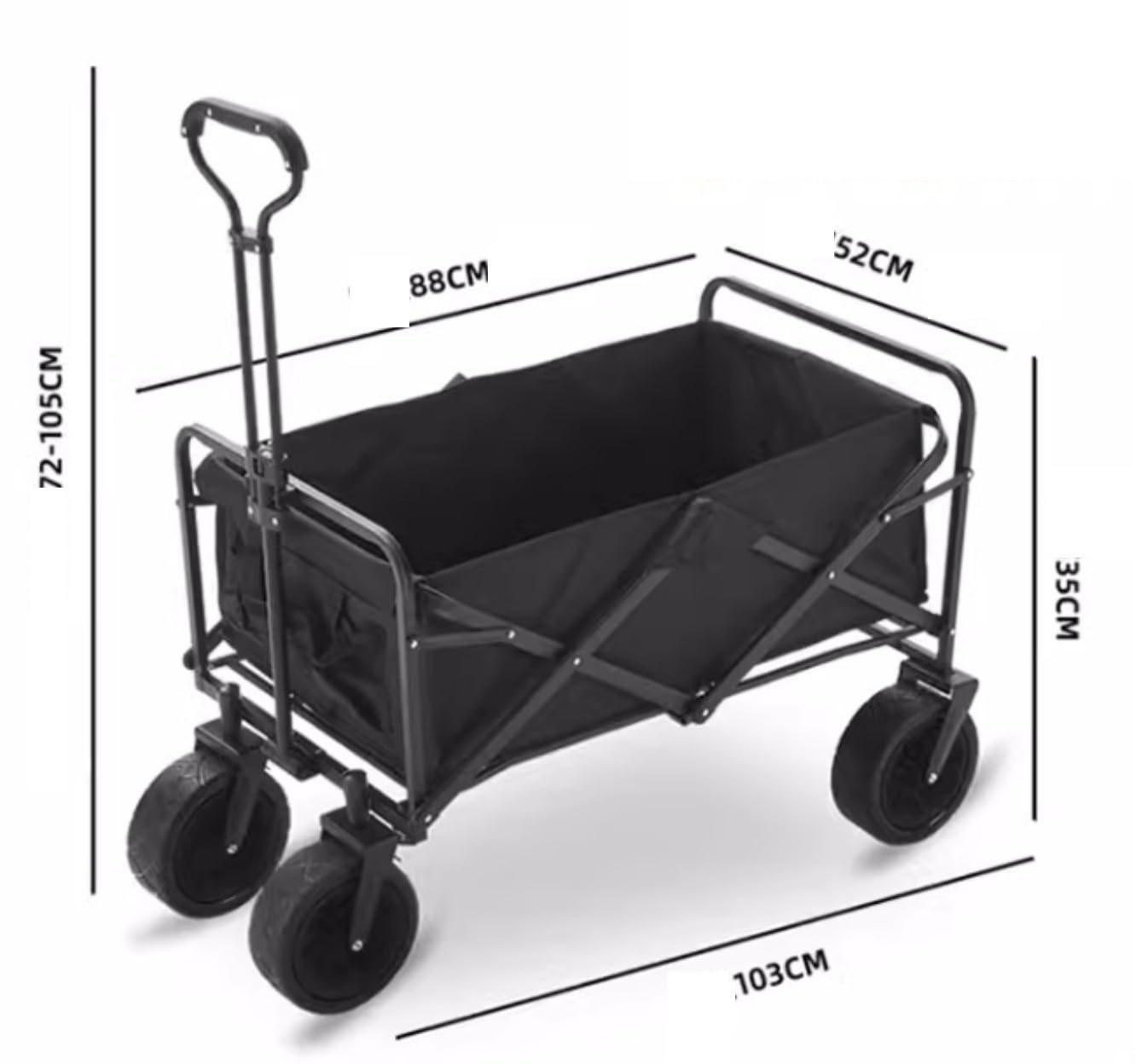 Jardin Wagon Utilitaire Pliant Extérieur Tout-Terrain Chariot De Transport Jardin pour Toutes Les Surfaces Chariot
