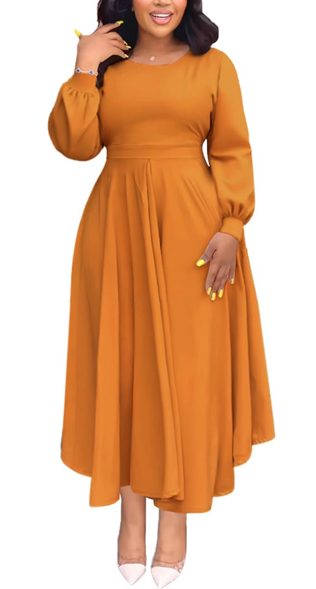 Womens Church Dresses for 2025 Wedding Guest Cocktail Tea Party Long Sleeve A-Line Vintage Evening Graduation Dress