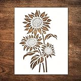 Sunflower Stencil (6x9 Inches) - Reusable Sun Flower Stencils for Painting on Wood, Canvas, Paper, Fabric, Wall, Furniture - DIY Template for Art and Crafts (Sunflower - 6'x9')