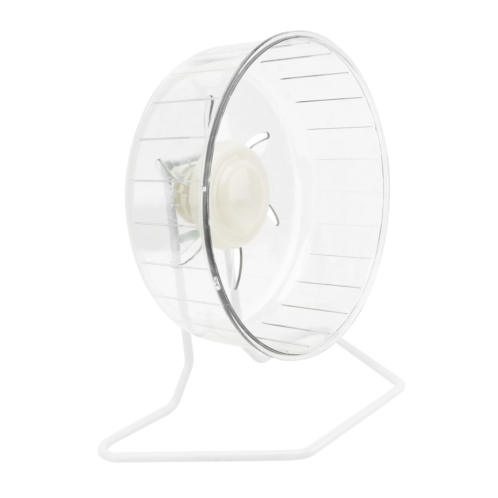 Ruota Silenziosa per Criceti Super Silenziosa Bianca | Plastica e Ferro, Forma a Ruota, per Piccoli Animali e Mouse, Accessorio da Esercizio Compatto