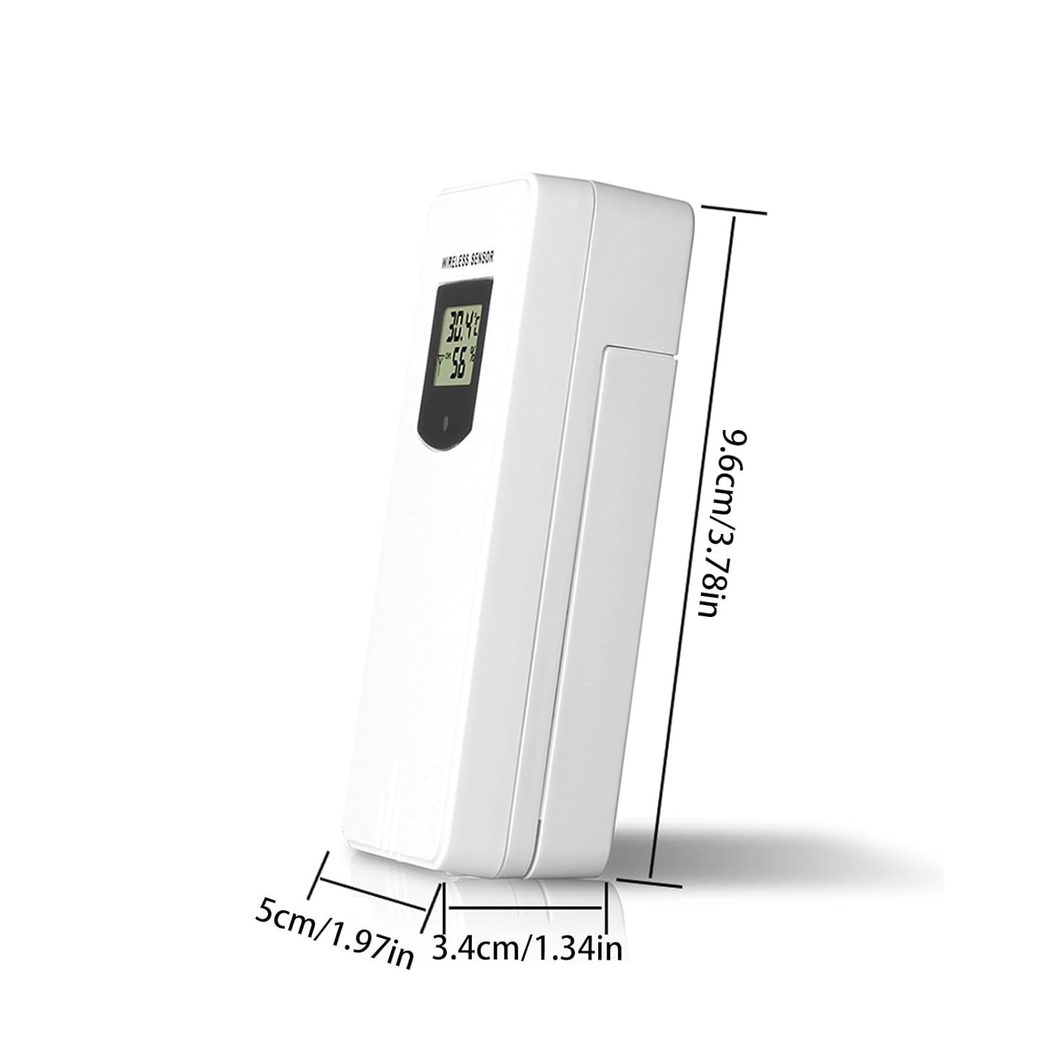 Side view of the Ailgely Digital Thermometer Hygrometer Sensor Meter with dimensions labeled.