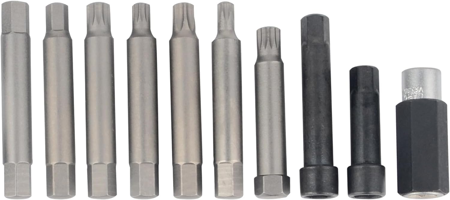 JOMAFA 30 Piezas Herramientas de Polea de Alternador 12.5 mm 1/2" Puntas para Alternador Llave Adaptador Para alternadores de Vehículos. Juego De Llaves y Puntas Para Alternador XZN TORX ALLEN