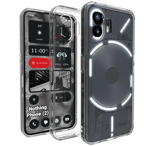 Image of RIGGEAR Shockproof Clear Hybrid Armor Back Cover Case for Nothing Phone 2 (Clear PC + TPU)