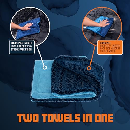 Image of Chemical Guys Little Megalodon Multi Purpose Microfiber Towel (2 Pack) 13.7 x 13.7 Inch - Ultra Plush Detailing Towels for Car Wash, Drying, Interior Cleaning, Glass, Dusting & Polishing