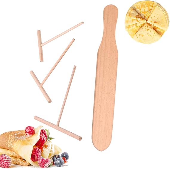 Wooden Crepe Spatula and spreaders Wooden Spatula Set Perfect Size to Fit Medium Crepe Pan 100
