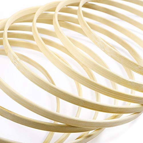 Anéis de madeira STOBOK 12 peças, 10 cm, argolas de macramê, anéis de bambu apanhador de sonho, argo