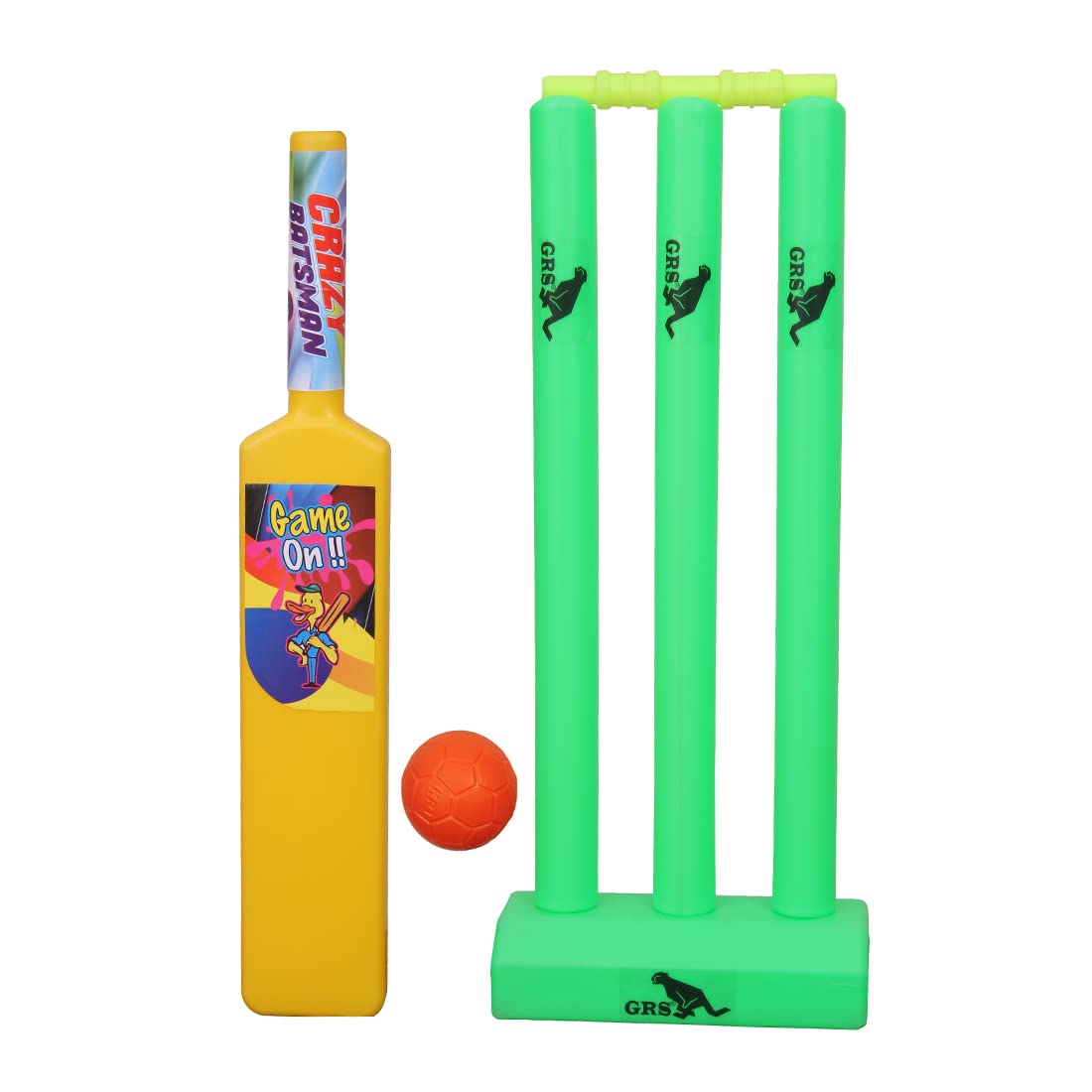 GRS Game On Plastic Cricket Kit Combo Set for Kids with 3 Stumps with 1 Bat and 1 Ball for 2-5 Year Old Kids (B0B3XRTMSR) Amazon Price History, Amazon Price Tracker