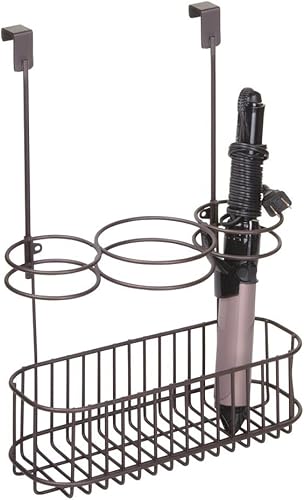 Miniatura 6 de mDesign - Cesta de almacenamiento para secadora de pelo, planchas planas, rizadores, alisadores de pelo, 3 secciones
