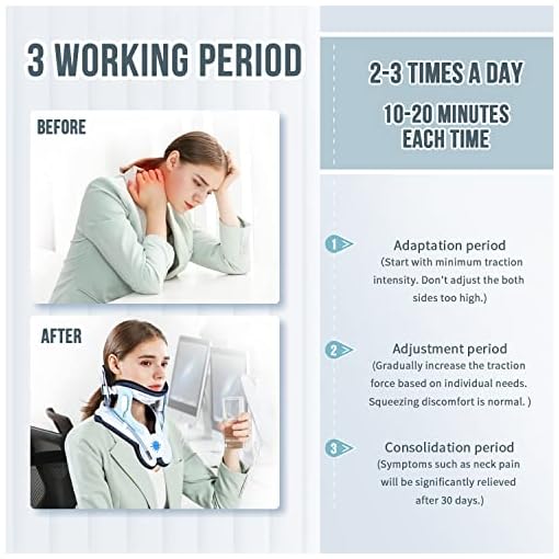 Twinklepoch Cervical Neck Traction Device, Electric Air Pump Cervical Traction Device with 3 Power Traction and 8 Built-in Airbag Support, Neck Pain Relief and Relaxation - Image 7