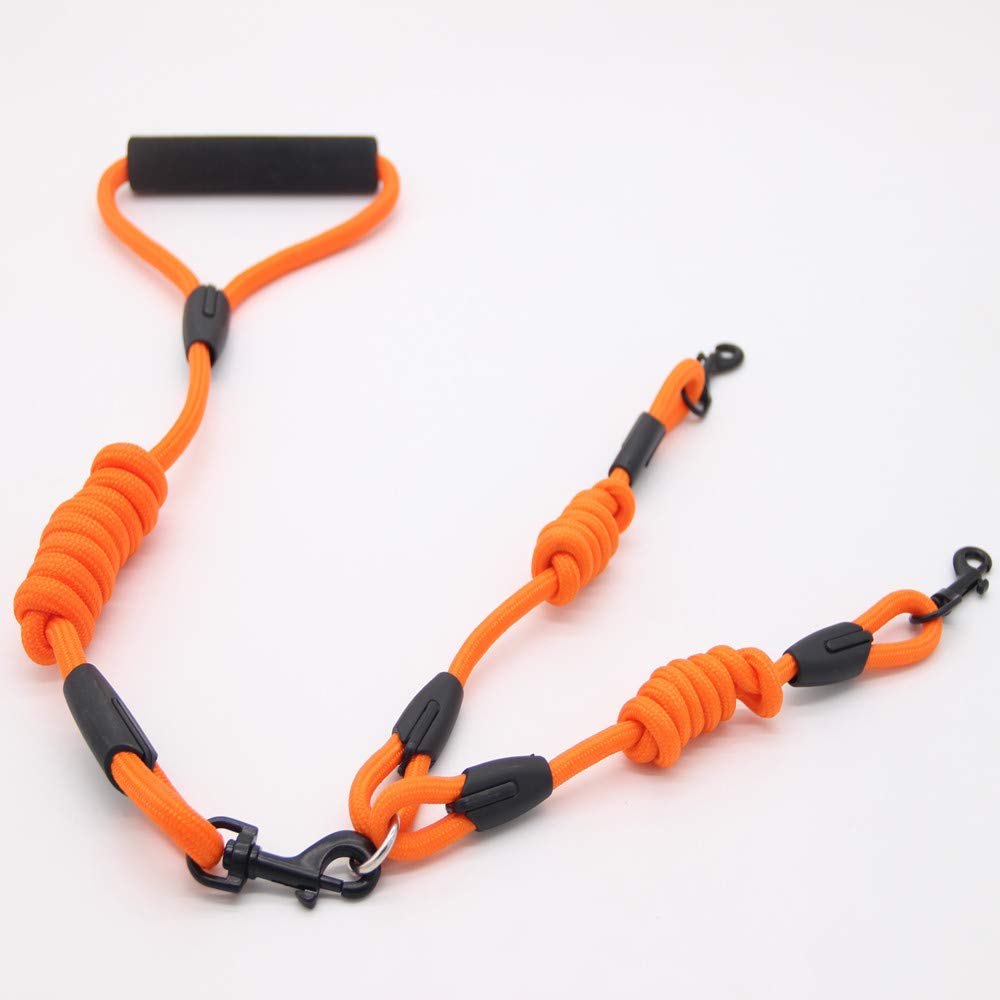 Guinzaglio per cani doppia corda in nylon da passeggio due cani accoppiatore guinzaglio doppio doppio guinzaglio da passeggio collare opzionale corda per tirare 1 pezzo nero corda M 0,8 cm