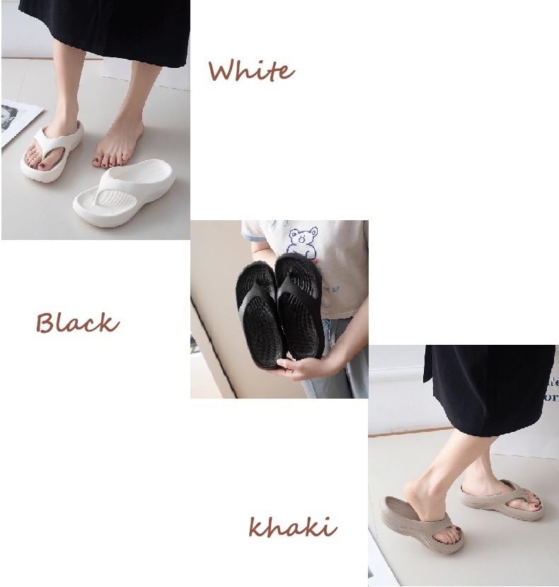 Pillow Arch Support Flip Flops for Women Men, 2025 New Comfort Lightweight Walking Sandals Beach Shoes(Black,7.5-8)3