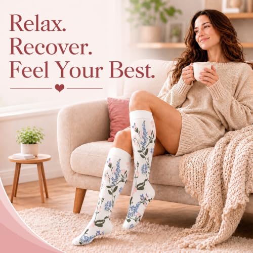 Image of Laite Hebe 4 Pairs-Compression Socks for Women&Men Circulation-Best Support for Nurses,Running,Athletic
