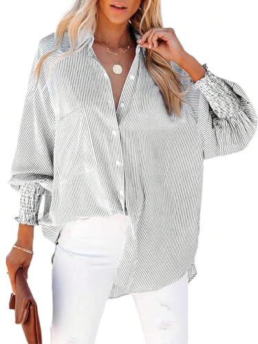 Chemise rayée décontractée idéale pour le bureau et les sorties week-end