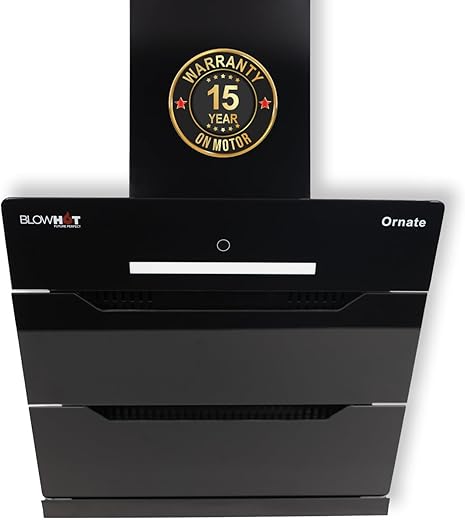 Blowhot Ornate Plus 60 cm 1450 m/hr Slant With Installation Kit Filterless Auto Clean Motion Sensor Chimney, 15Yr Warranty by Blowhot on Motor,…