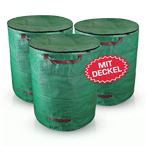 Spares2go Gartenabfallsäcke 120 Liter – 4 Stück, Extra Stark & Wiederverwendbar