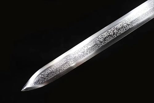 Miniatura 7 de Espada china, Han jian, hecha a mano (hoja de grabado de acero de manganeso alto, vaina de metal) longitud 39 pulgadas
