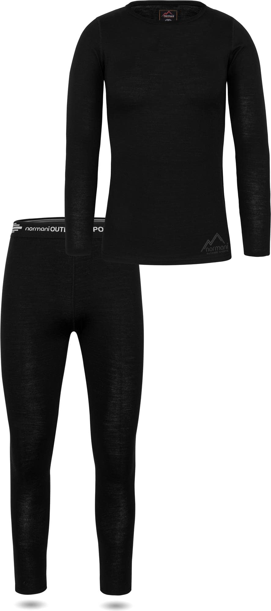 normani Damen Merino Unterwäsche-Set Garnitur (Langarmshirt Unterhemd und Unterhose) 100% Merinowolle Thermounterwäsche Ski-Funktionsunterwäsche